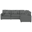 vidaXL Modular Sofa with Cushions in Dark Gray Fabric