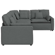 vidaXL Modular Sofa with Cushions in Dark Gray Fabric