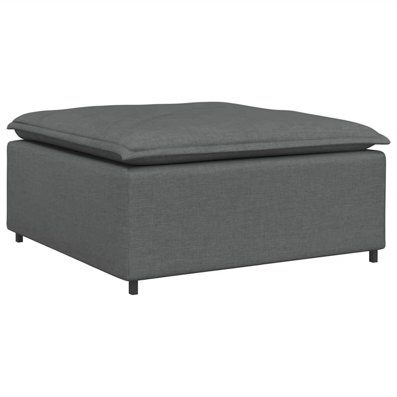vidaXL Modular Sofa with Footstool & Cushions in Dark Gray Fabric