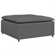 vidaXL Modular Sofa with Footstool & Cushions in Dark Gray Fabric