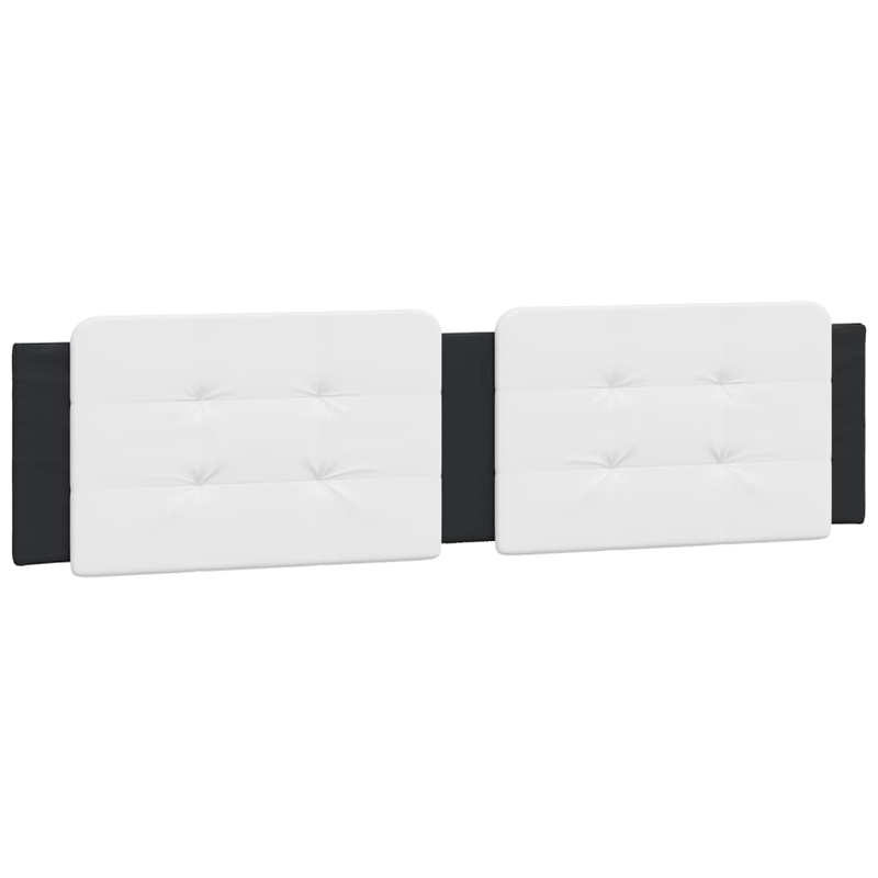 vidaXL Engineered Wood Faux Leather Queen Bed Frame in Black and White