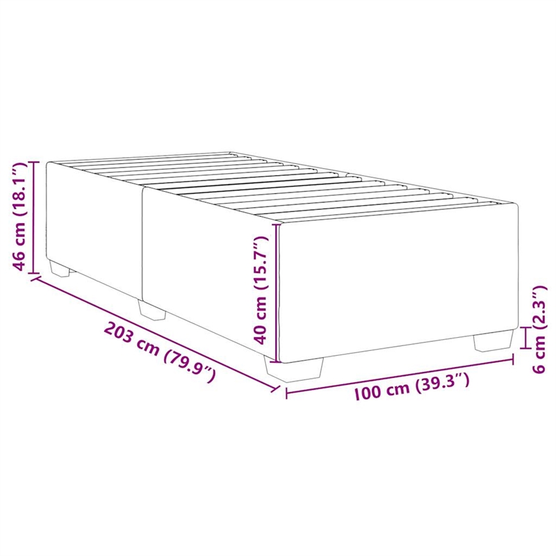 vidaXL Twin XL Engineered Wood Bed Frame in Light Grey