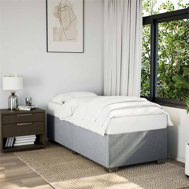 vidaXL Twin XL Engineered Wood Bed Frame in Light Grey