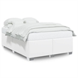 vidaXL Engineered Wood Faux Leather Full Bed Frame in White