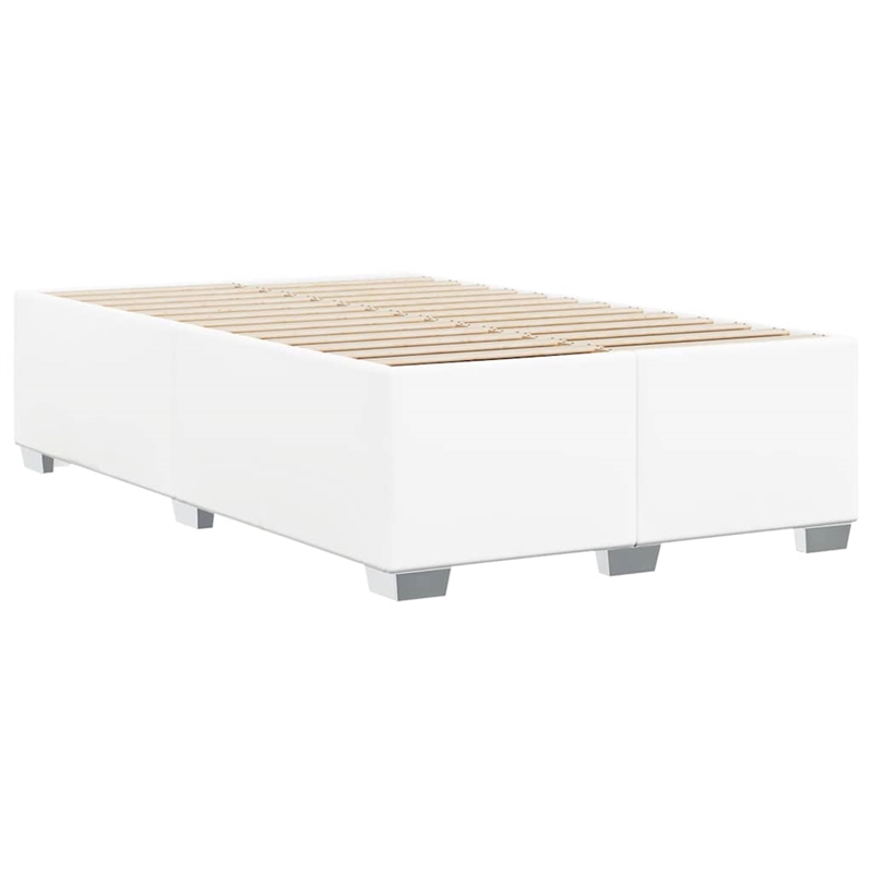 vidaXL Engineered Wood Faux Leather Full Bed Frame in White