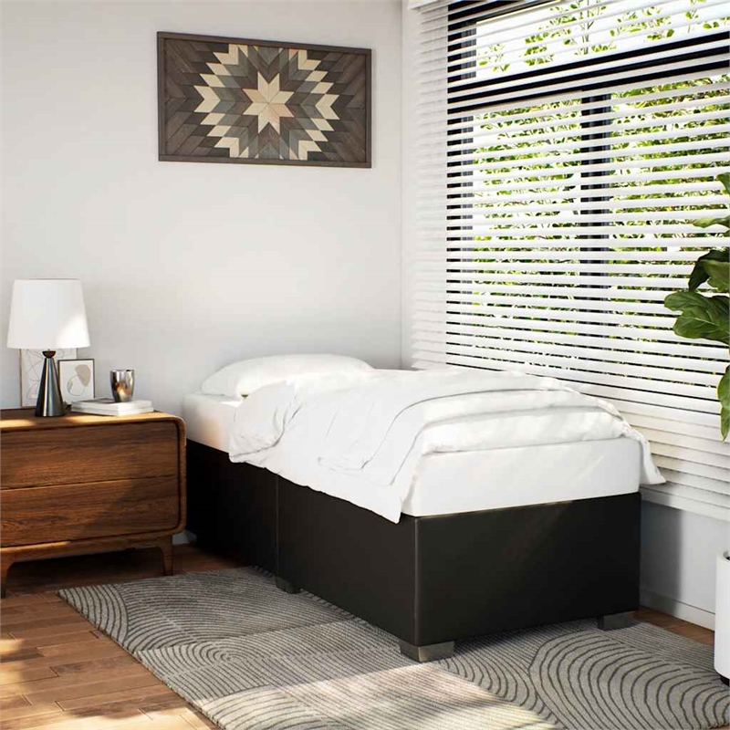 vidaXL Engineered wood Twin Bed Frame in Black