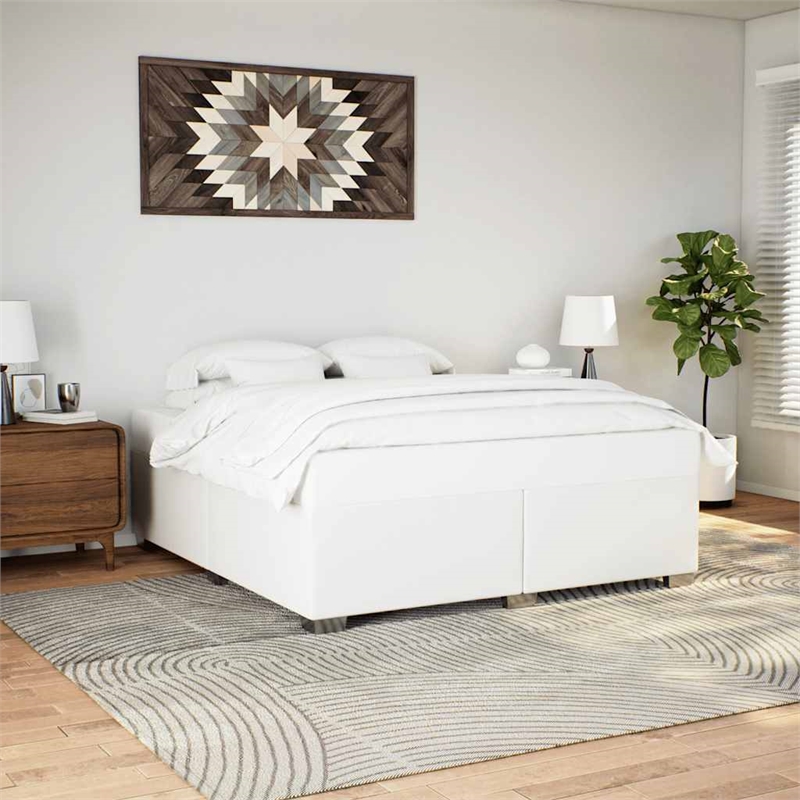 vidaXL California King Bed Frame in White