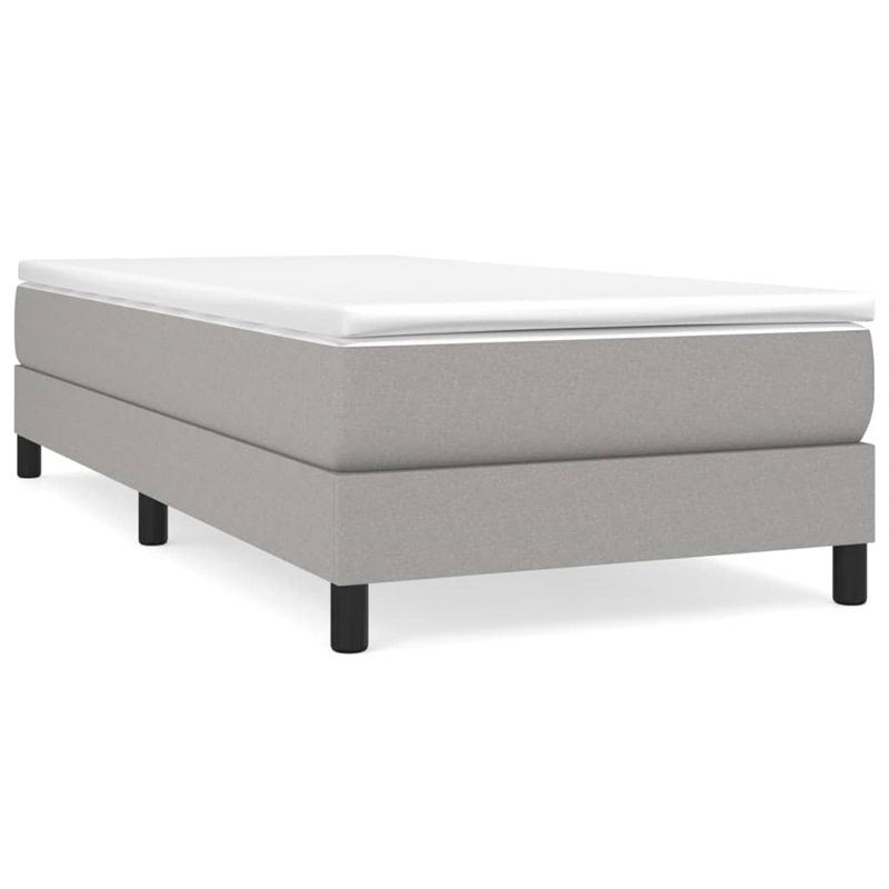 vidaXL Twin Fabric Bed Frame without Mattress in Light Gray