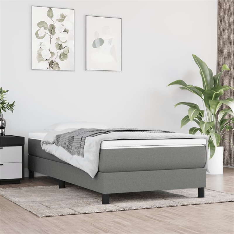 vidaXL Engineered Wood Twin Bed Frame in Dark grey