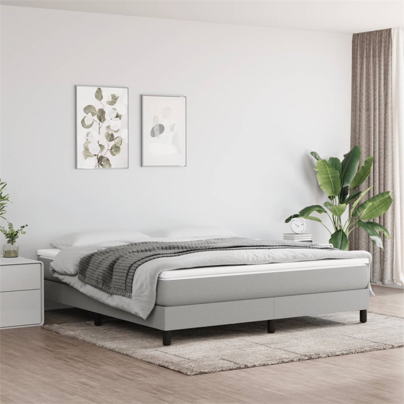 vidaXL King Bed Frame without Mattress in Light Gray