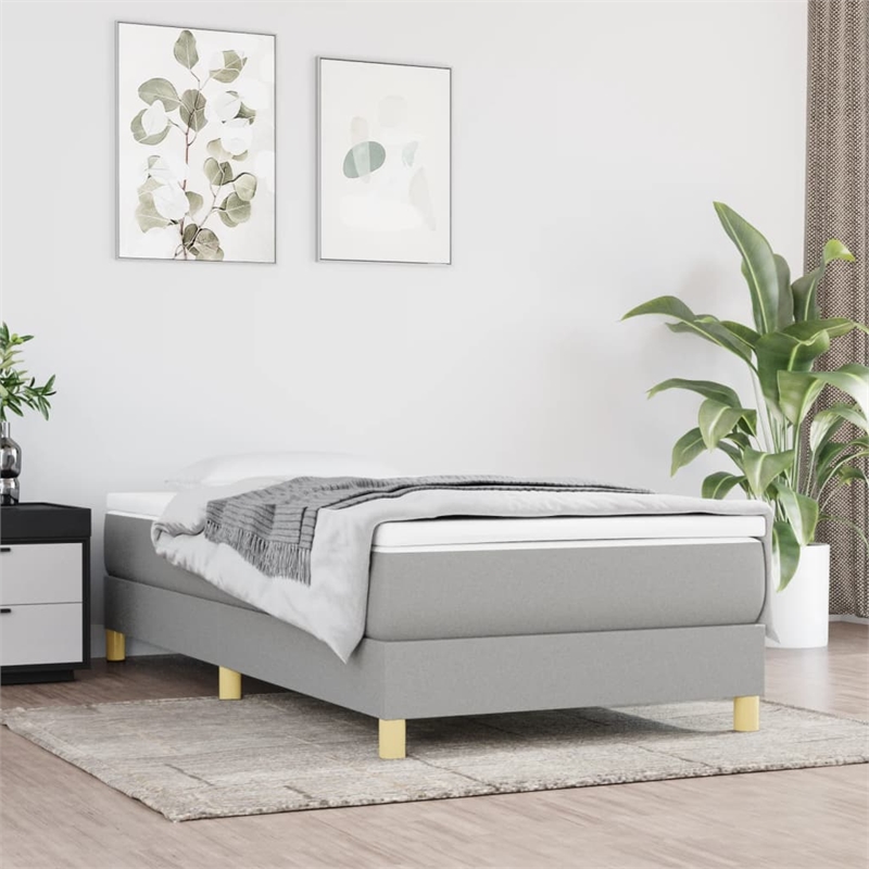 vidaXL Twin Engineered wood Bed Frame in Light Grey