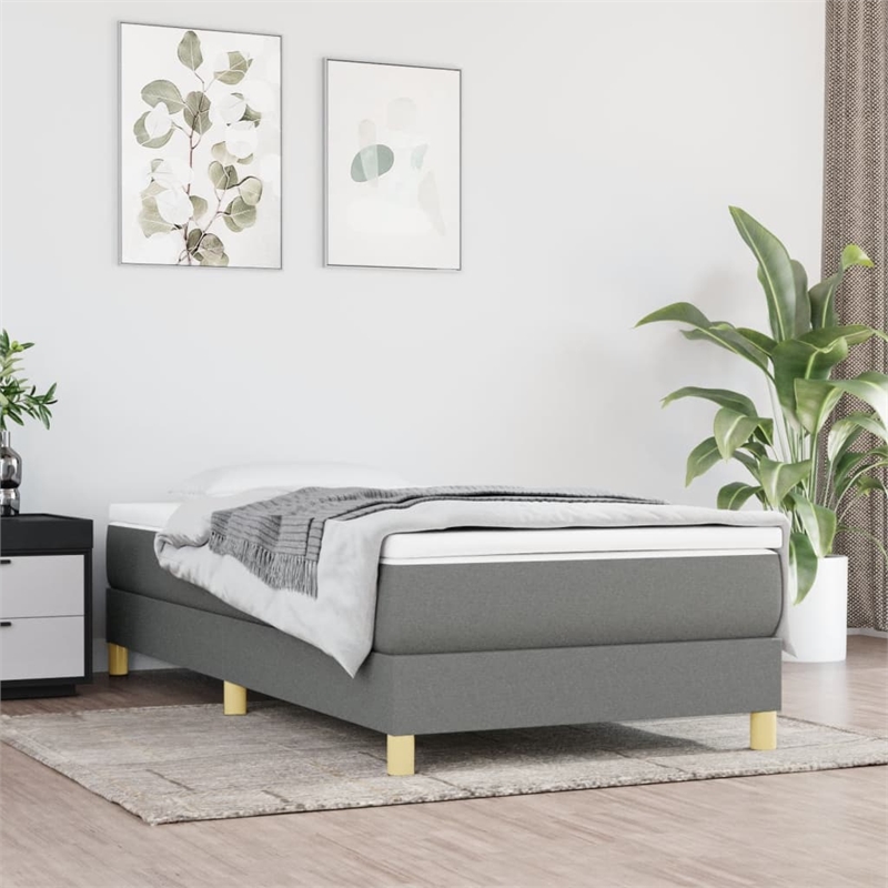 vidaXL Engineered Wood Twin XL Bed Frame in Dark Gray