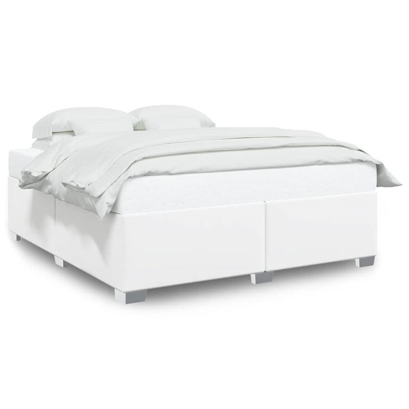 vidaXL King Size Faux Leather Bed Frame in White