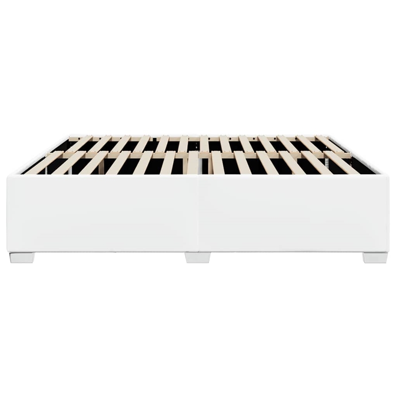 vidaXL King Size Faux Leather Bed Frame in White