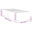 vidaXL Engineered Wood Twin Bed Frame in Dark Gray