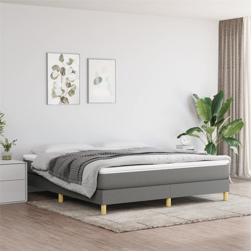 vidaXL King Engineered Wood Bed Frame in Dark Gray