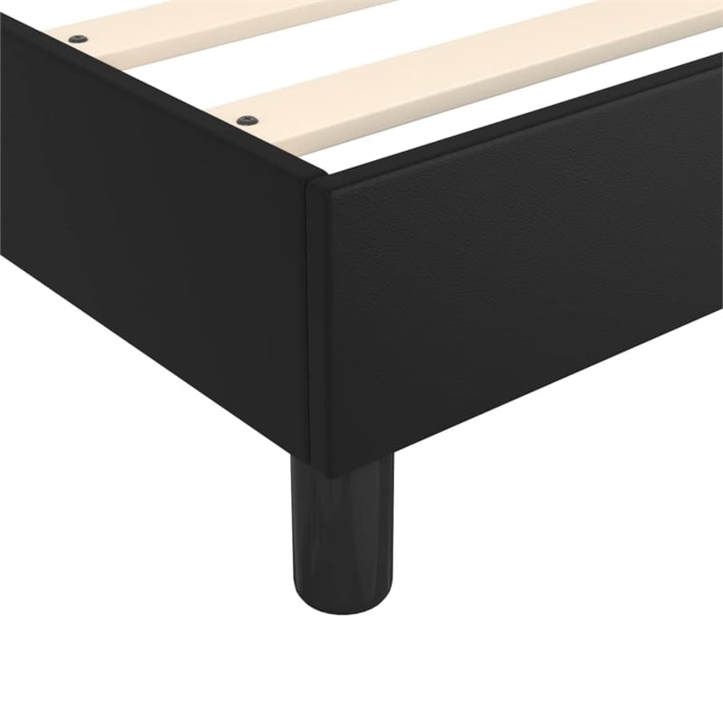 vidaXL Faux Leather Engineered Wood Bed Frame in Black