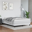 vidaXL Queen Faux Leather Engineered Wood Bed Frame in White