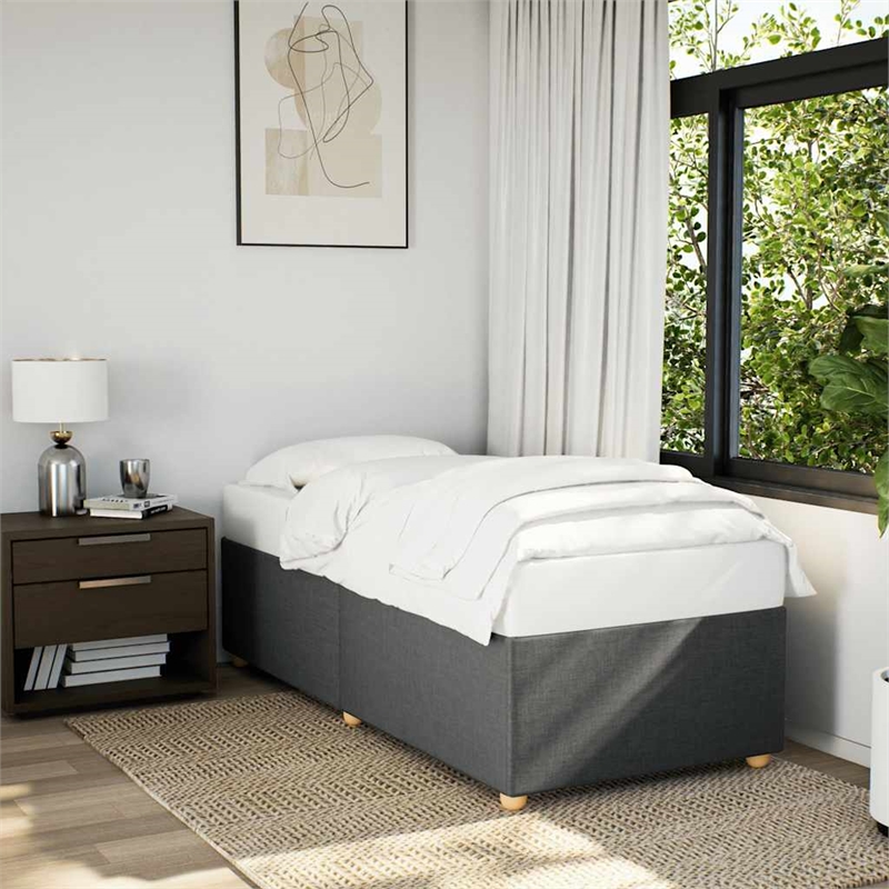 vidaXL Engineered Wood Twin XL Bed Frame in Dark Gray