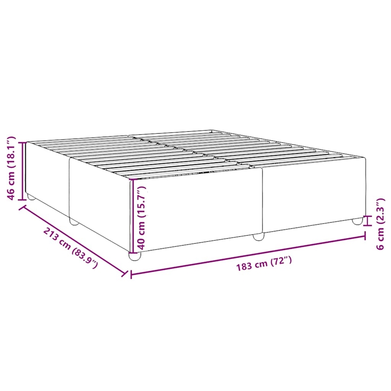 vidaXL California King Bed Frame in Light Gray
