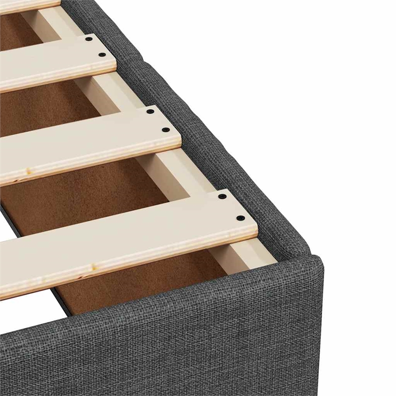 vidaXL Engineered Wood Twin Bed Frame in Dark Gray Fabric