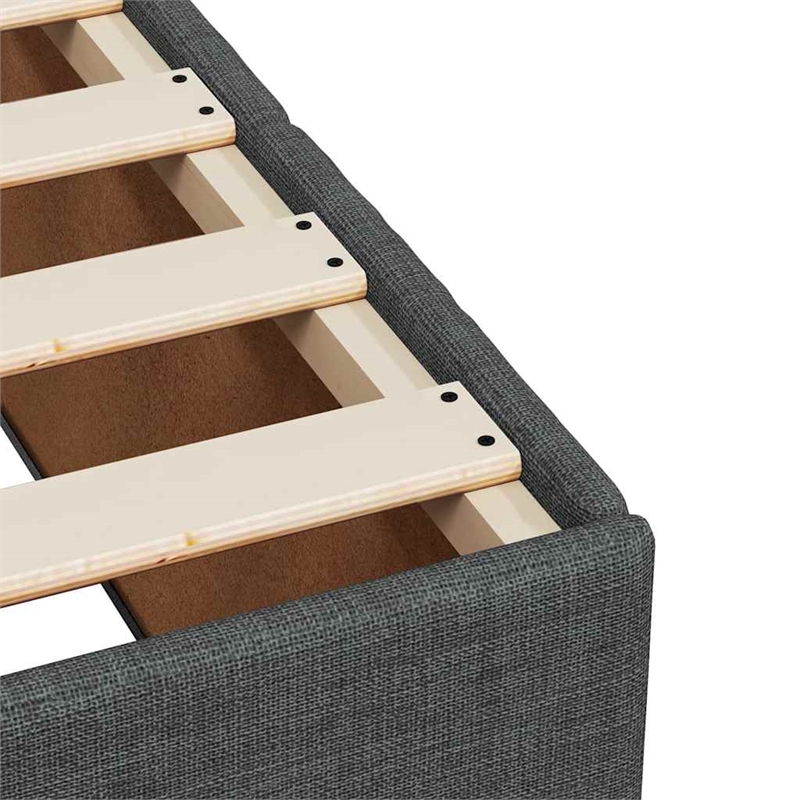 vidaXL Engineered Wood Twin XL Bed Frame in Dark Gray