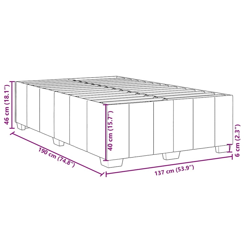vidaXL King Without Headboard Bed Frame in Light Gray