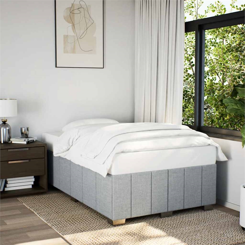 vidaXL King Without Headboard Bed Frame in Light Gray