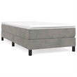 vidaXL Velvet Twin Bed Frame in Light Gray