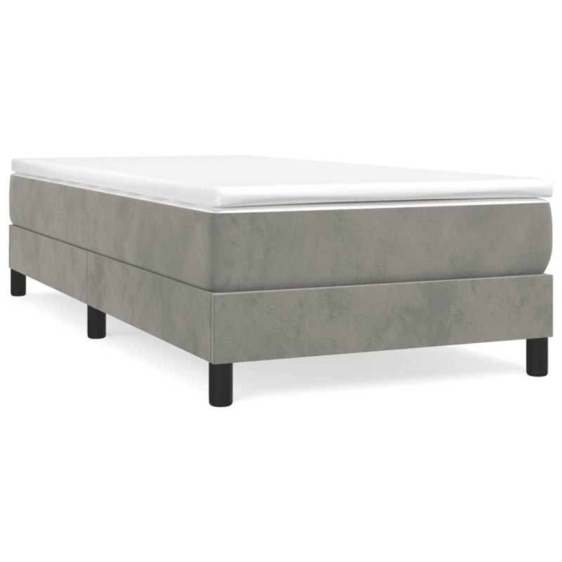 vidaXL Twin XL Engineered Wood Bed Frame in Light Gray