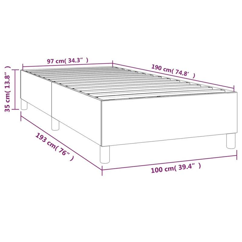 vidaXL Engineered Wood Twin Bed Frame in Light Grey
