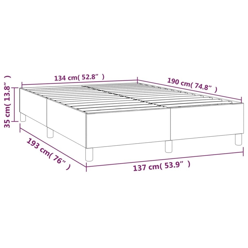 vidaXL Modern Engineered Wood Full Bed Frame in Dark Grey