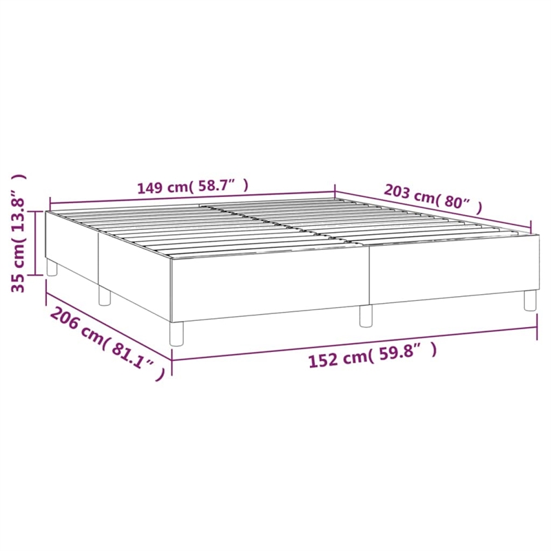 vidaXL Engineered Wood Bed Queen Frame in Dark Grey