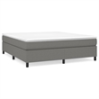 vidaXL Engineered Wood King Bed Frame in Dark Gray Fabric