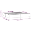 vidaXL Engineered Wood King Bed Frame in Dark Gray Fabric