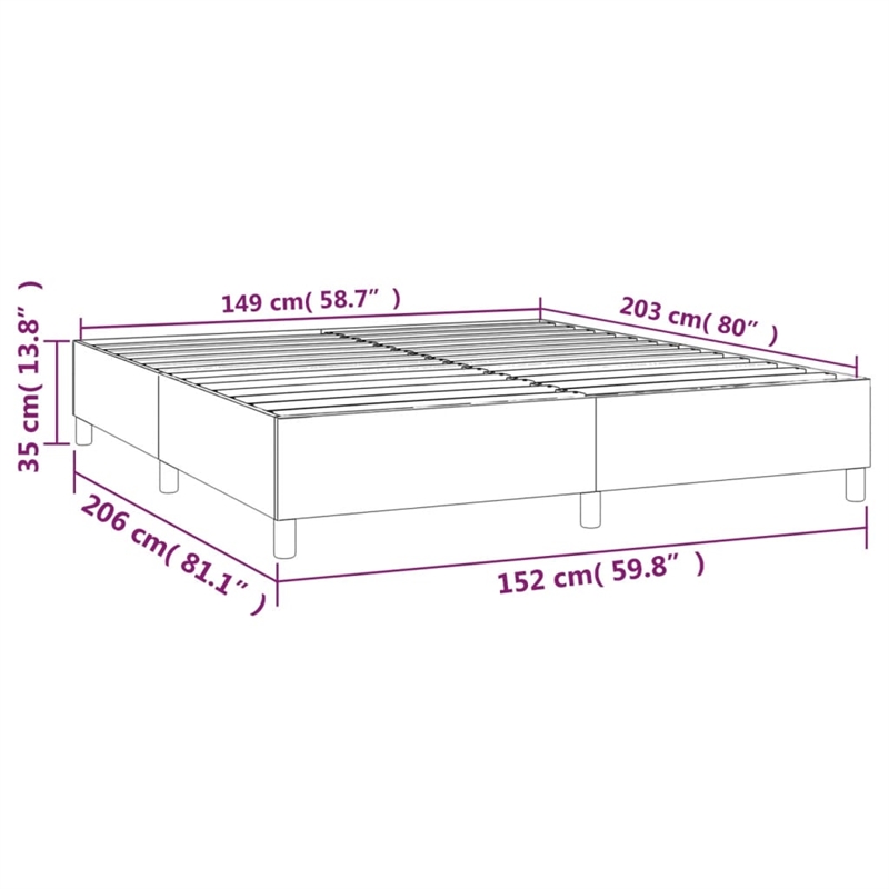 vidaXL Engineered Wood Bed Queen Frame in Dark Gray