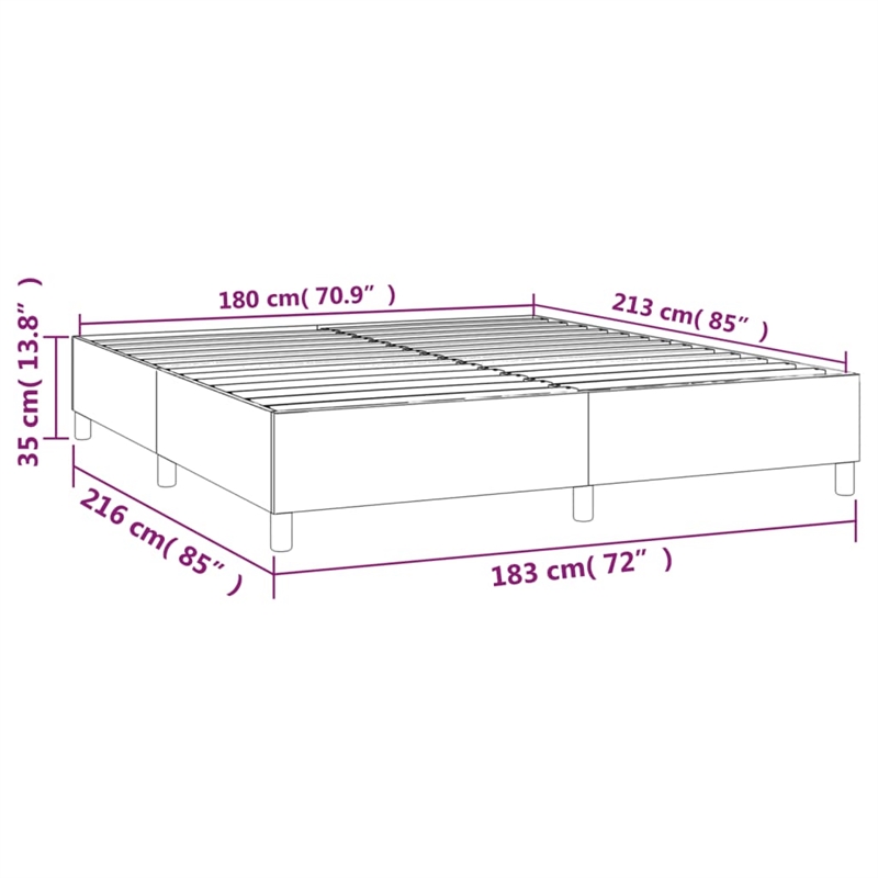 vidaXL California King Bed Frame without Mattress in Dark Gray