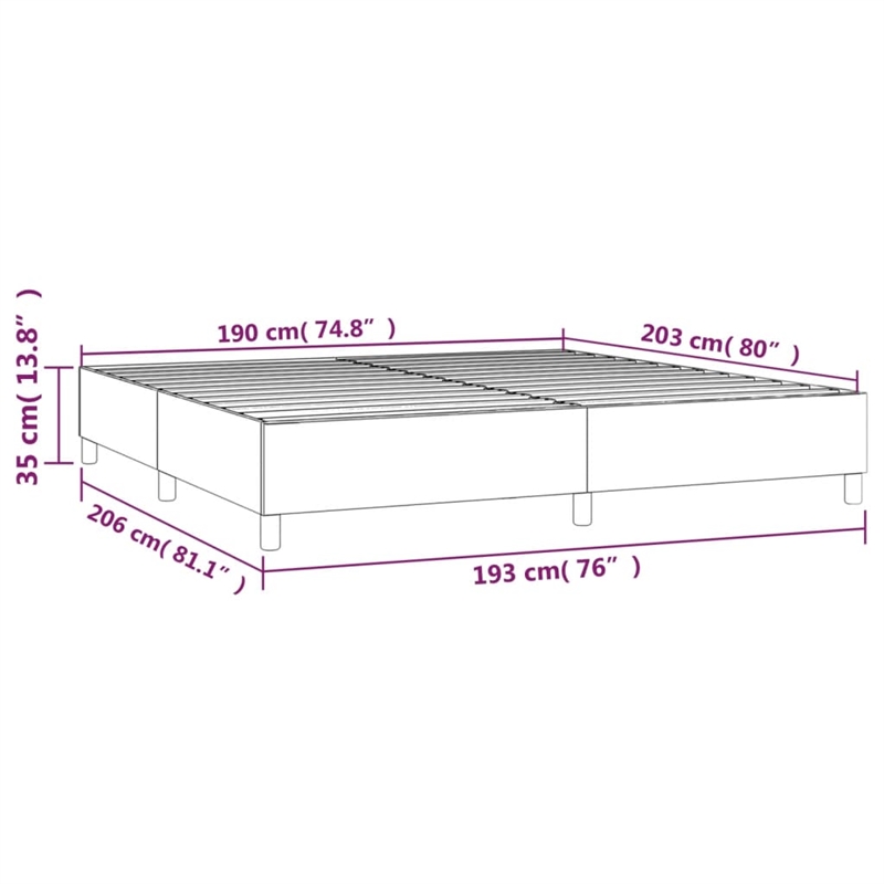 vidaXL King Faux Leather Engineered Wood Bed Frame in White