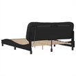 vidaXL Engineered Wood Faux Leather Queen Bed Frame in Black