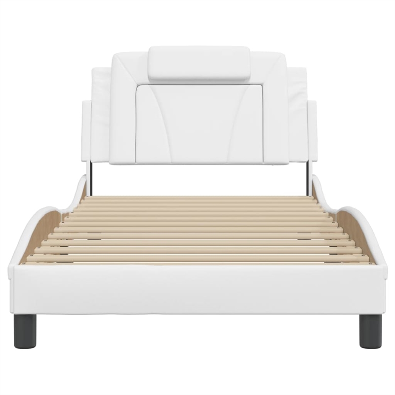 vidaXL Rectangular Twin Bed Frame in White