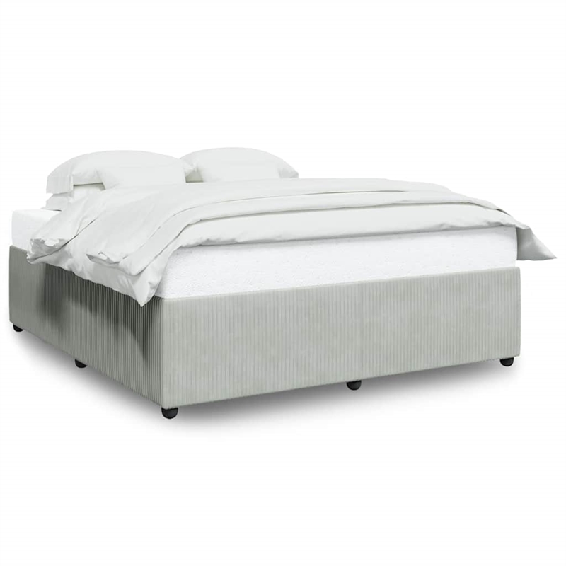 vidaXL King Bed Frame in Light Gray