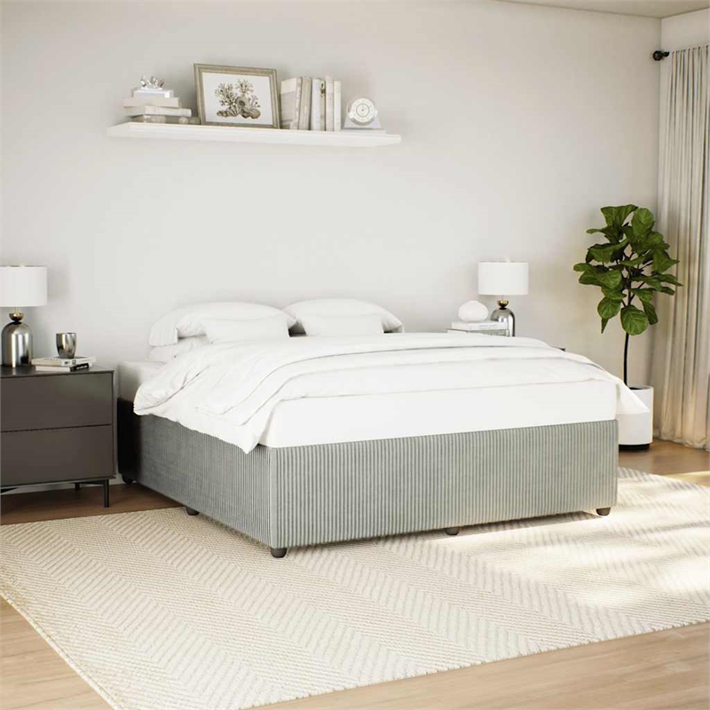 vidaXL King Bed Frame in Light Gray