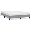 vidaXL Engineered Wood Faux Leather Full Bed Frame in Light Gray