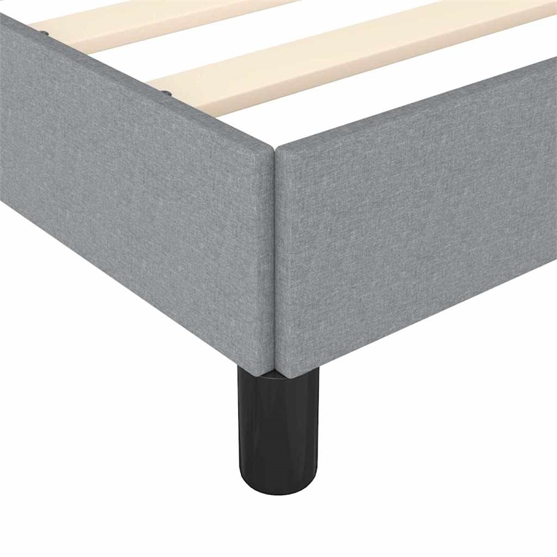 vidaXL Engineered Wood Faux Leather Full Bed Frame in Light Gray