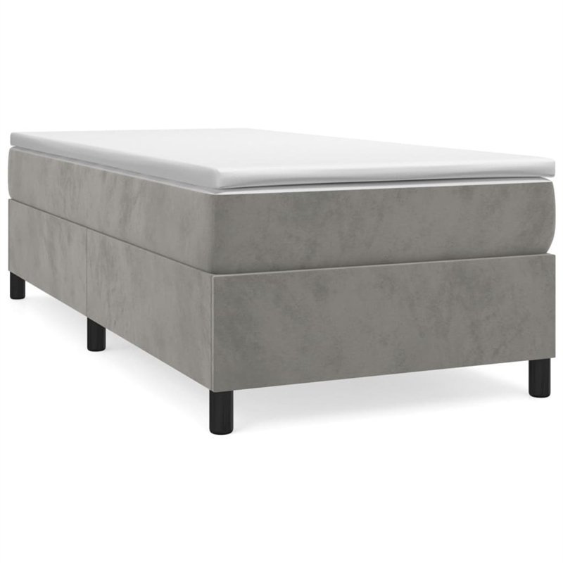 vidaXL Twin XL Engineered Wood Bed Frame in Light Grey