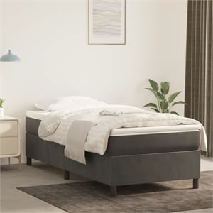 vidaXL Engineered Wood Velvet Bed Frame in Dark Grey