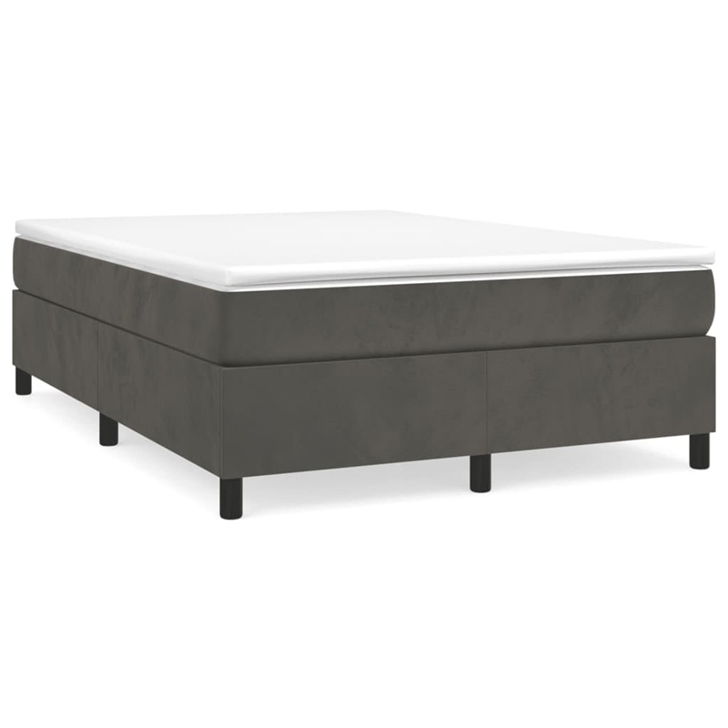 vidaXL Engineered Wood Velvet Bed Frame in Dark Grey