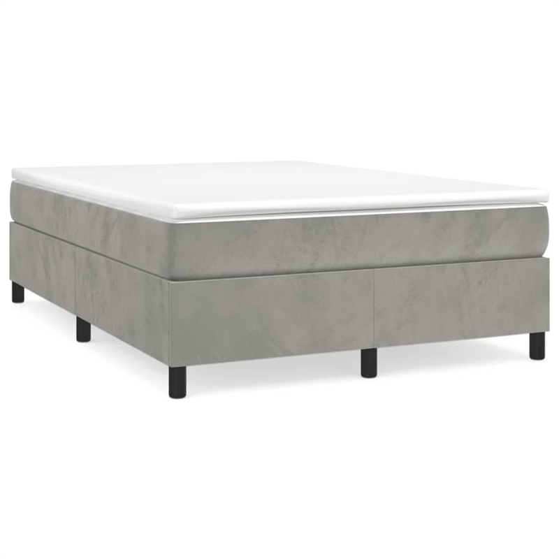 vidaXL Queen Velvet Bed Frame in Light Grey