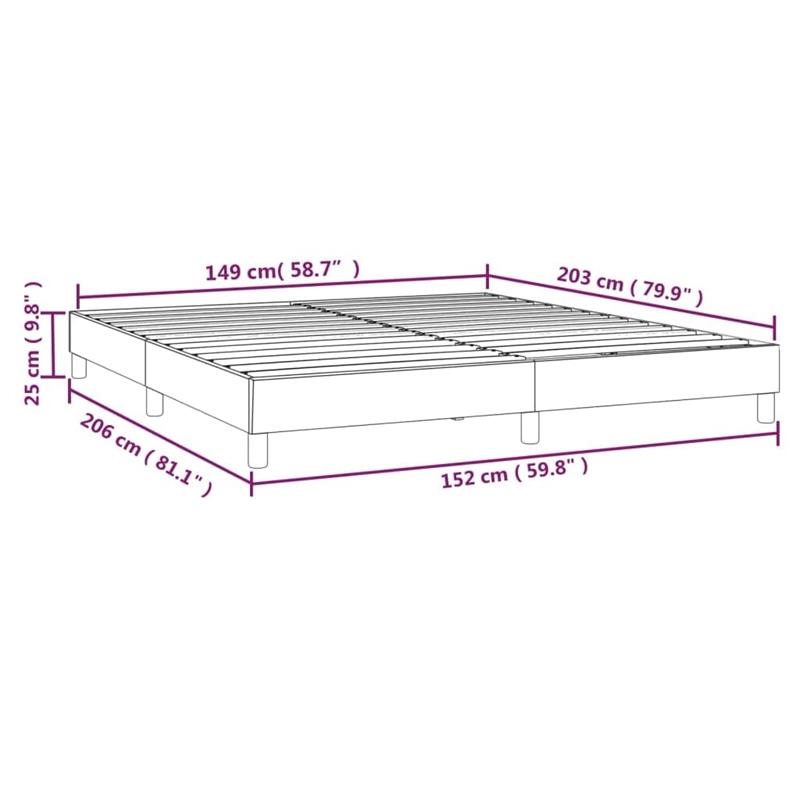 vidaXL Engineered Wood Velvet Bed Frame in Dark Grey