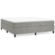vidaXL Velvet King Bed Frame in Light Grey